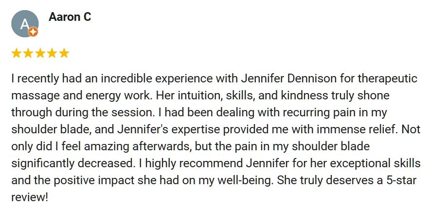 5-star Google review from Aaron C praising Plate Chiropractic.